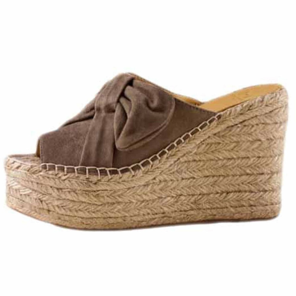 Marc Fisher Aida Bow Suede Espadrille Wedges
